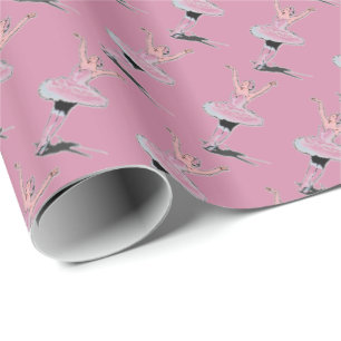 Papel De Regalo Ballet Pink Ballerina Chica Cumpleaños
