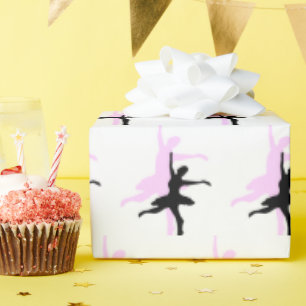Papel De Regalo Balletista Baila Rosa y Negro