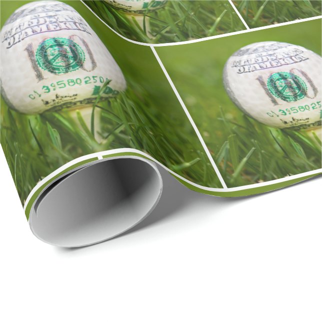 Papel De Regalo Balneario de golf de Bill Dólares (Esquina del rollo)