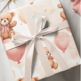 Papel De Regalo Balón acuático Teddy Bear Hot Air