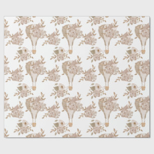 Papel De Regalo Balón de aire caliente dulce floral