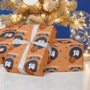 Papel De Regalo Balón de Baloncesto Feliz Cumpleaños Deportes