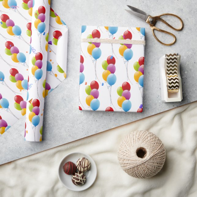 Papel De Regalo Balón de cumpleaños con Fiesta Confetti (Artesanía)