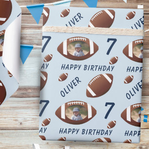 Papel De Regalo Balón de Fútbol Americano Feliz Cumpleaños Foto Az