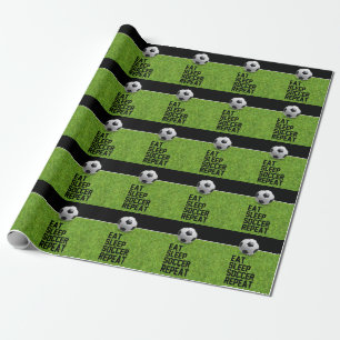 Papel De Regalo Balón de fútbol come sueño fútbol repetición citas