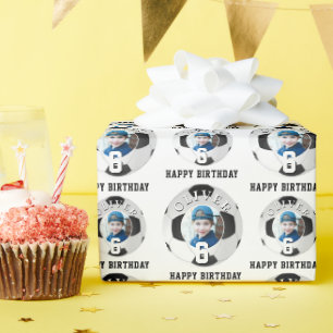 Papel De Regalo Balón de fútbol niños feliz cumpleaños edad foto