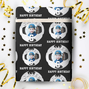 Papel De Regalo Balón de fútbol niños feliz cumpleaños edad foto