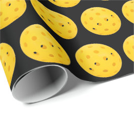 Papel De Regalo Baloncesto amarillo en negro