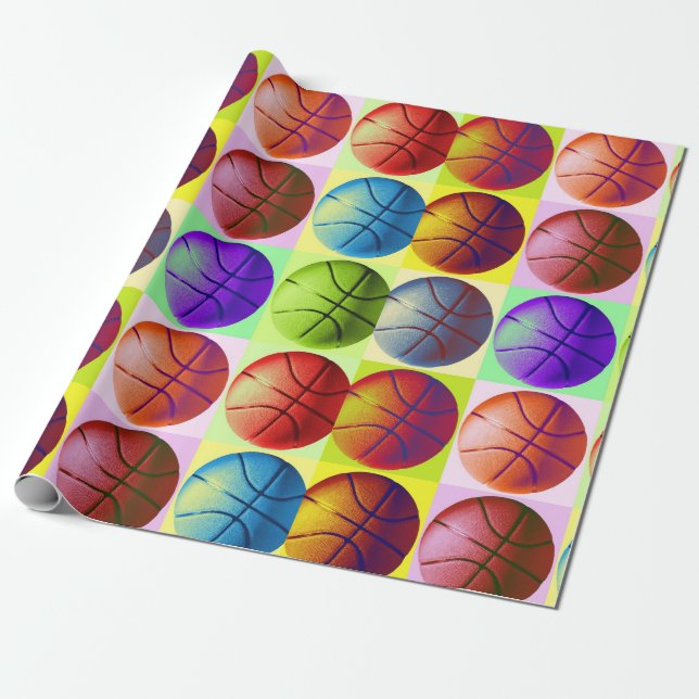 Papel De Regalo Baloncesto de arte pop (Desenrollado)