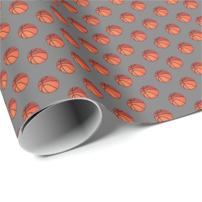 Papel De Regalo Baloncesto en gris (Esquina del rollo)