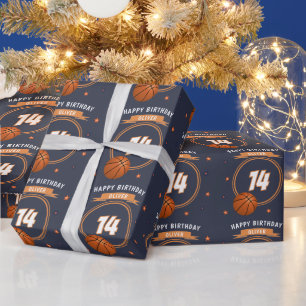 Papel De Regalo Baloncesto Feliz Cumpleaños Deportes