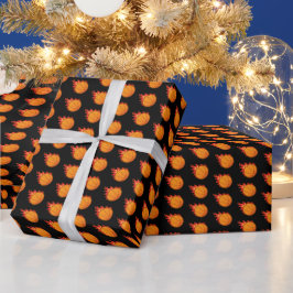 Papel De Regalo Baloncesto Llamas Fuego Deportes 