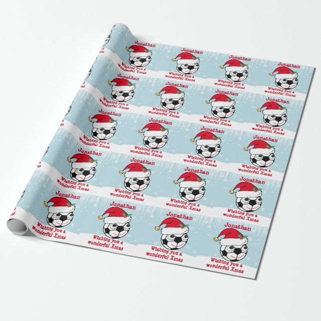 Papel De Regalo Baloncesto navideño personalizado (Desenrollado)