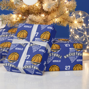 Papel De Regalo Baloncesto personalizado - Azul oscuro