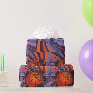 Papel De Regalo Baloncesto Urbano Abstracto Grunge Retro Deportes