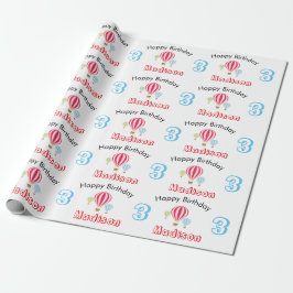 Papel De Regalo Balones de aire caliente Diseño Nombre personaliza