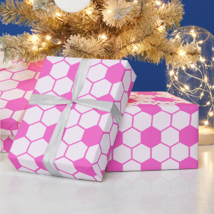 Papel De Regalo Balones de Fútbol Personalizados Rosa