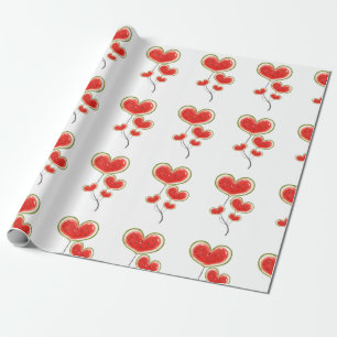 Papel De Regalo Balones de sandía en forma de corazón