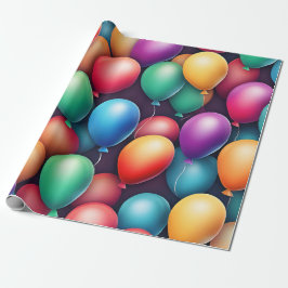 Papel De Regalo Balones sin mar de color acuático Cumpleaños