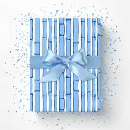 Papel De Regalo Bambooey Bamboo Stripe in Blue Porcelain