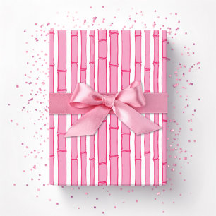 Papel De Regalo Bambooey Raya de Bambú en Rosa