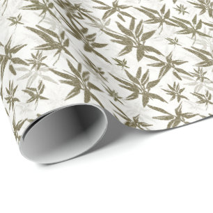 Papel De Regalo Bambú sobre hojas blancas - patrón de superficie