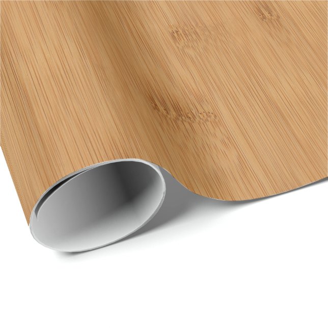 Papel De Regalo Bambú Tosta Madera Grano de aspecto (Esquina del rollo)