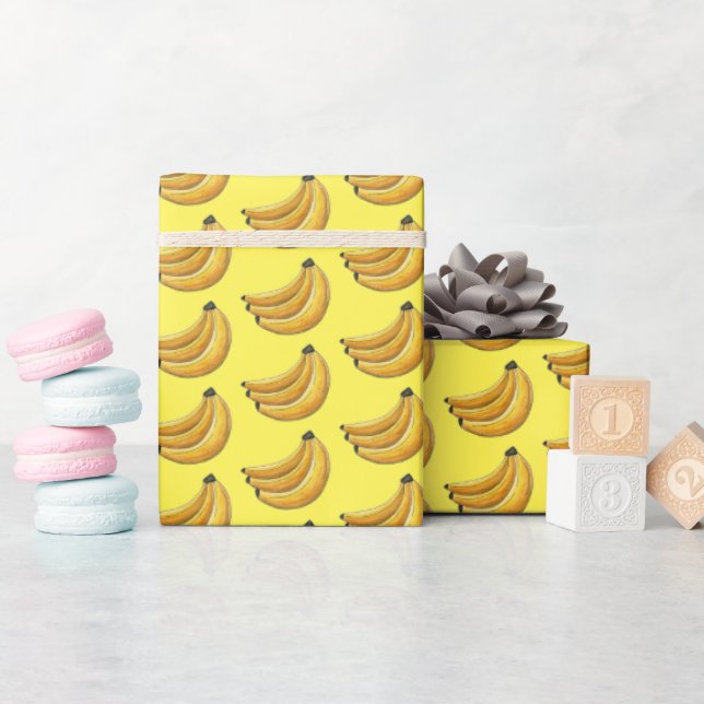 Papel De Regalo Banana amarilla Bunch of Bananas Fruta Print (Baby Shower)