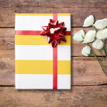Papel De Regalo Banana Amarillo Blanco Ancha horizontal Banda<br><div class="desc">Papel de envolver a rayas horizontales de color amarillo y blanco</div>