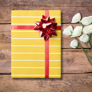 Papel De Regalo Banana Amarillo Blanco Delgado Horizontal Rayado