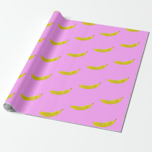 Papel De Regalo Banana de arte pop en amarillo