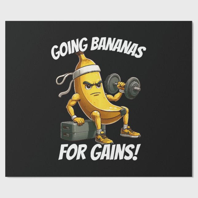 Papel De Regalo banana haciendo ejercicio (Superficie plana)