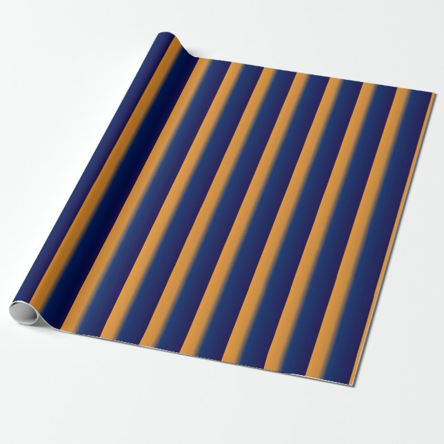 Papel De Regalo Banda azul y Naranja (Desenrollado)