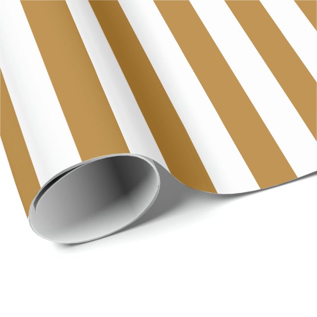 Papel De Regalo Banda blanca/oro mate (Esquina del rollo)
