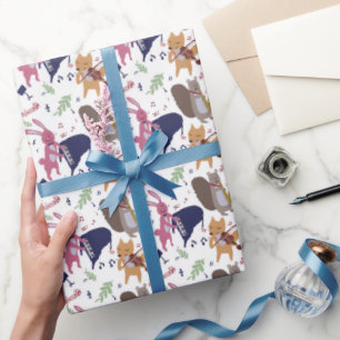 Papel De Regalo Banda de animales del bosque adorable con instrume