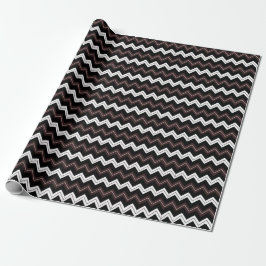 Papel De Regalo Banda de Chevron Black White Brown