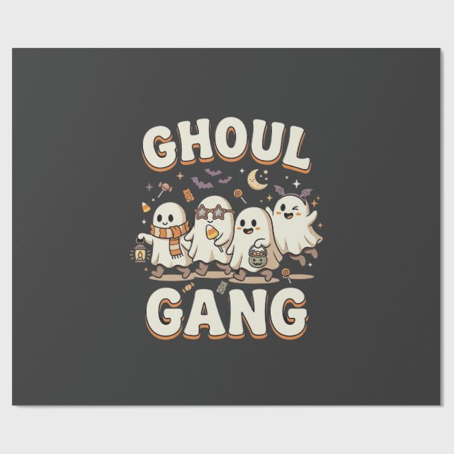 Papel De Regalo Banda de Duendes de Halloween (Superficie plana)
