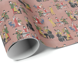 Papel De Regalo Banda de Jazz Vintage