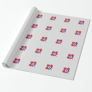 Papel De Regalo Banda Mod Roundel Mod de hojas de arce canadiense