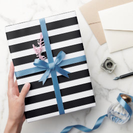 Papel De Regalo Banda Negra Negra Y Blanca