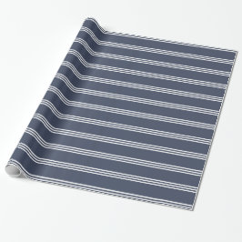 Papel De Regalo Bandas azul y blanca de la Marina