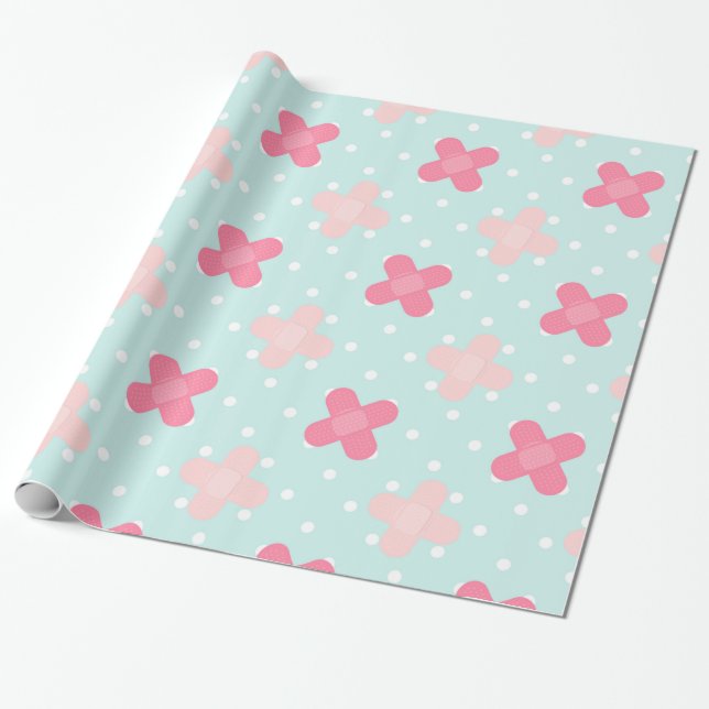 Papel De Regalo Bandas azul y rosa (Desenrollado)