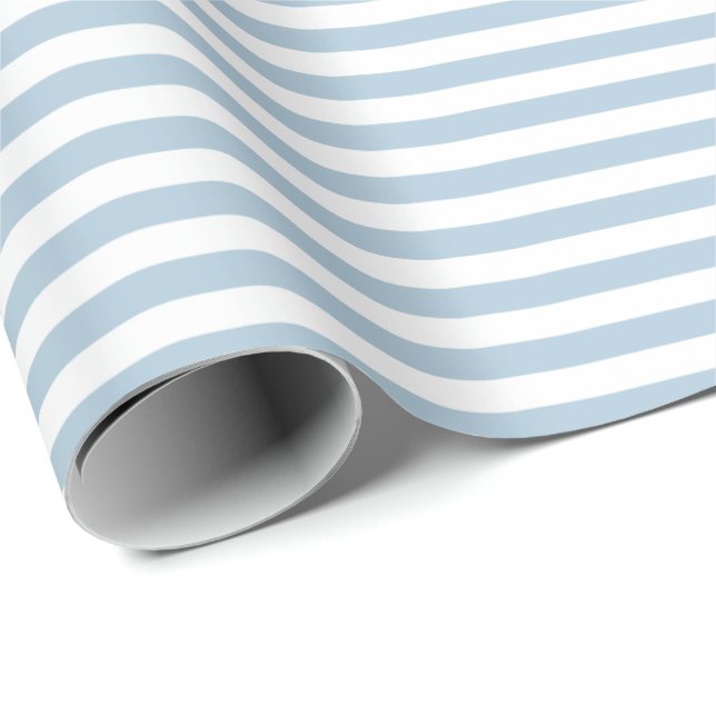 Papel De Regalo Bandas azules blancas (Esquina del rollo)