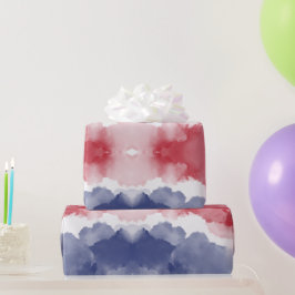 Papel De Regalo Bandas azules rojas