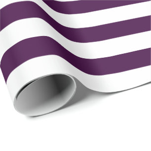 Papel De Regalo Bandas blancas con morado oscuro  Color DIY
