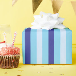 Papel De Regalo Bandas clásicas de negrita | Azul Naval Y Turquesa