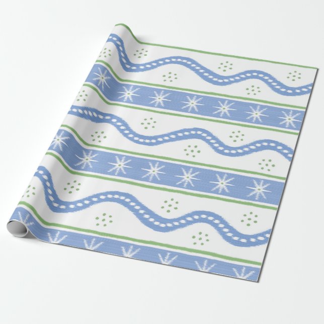 Papel De Regalo Bandas de baño azules y verdes (Desenrollado)
