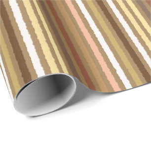 Papel De Regalo Bandas de Chalk - Camel Tan y Oro