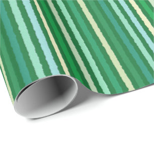 Papel De Regalo Bandas de Chalk - Jade Green y Aqua
