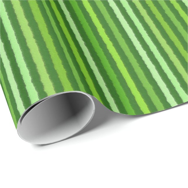 Papel De Regalo Bandas de Chalk - verde esmeralda y lima (Esquina del rollo)